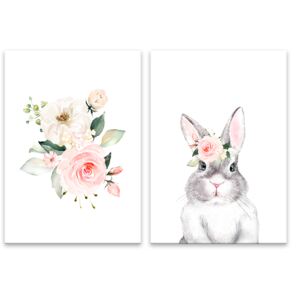 Séria 2 plagátov 30x40 cm - Kvety pre zajka