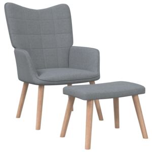 Relaxačná stolička s podnožkou 62x68,5x96cm svetlosivá látková