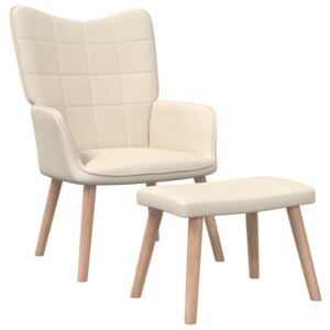 Relaxačná stolička s podnožkou 62x68,5x96 cm krémová látková