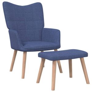 Relaxačná stolička s podnožkou 62x68,5x96 cm modrá látková