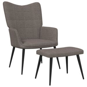 Relaxačná stolička s podnožkou 62x68,5x96 cm sivohnedá látková