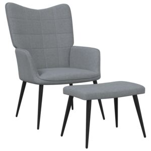 Relaxačná stolička s podnožkou 62x68,5x96 cm bledosivá látková
