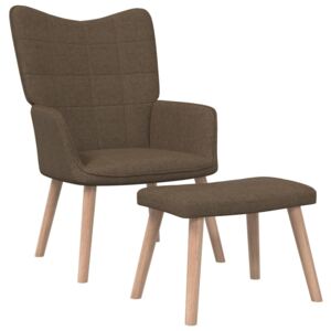 Relaxačná stolička s podnožkou 62x68,5x96 cm hnedá látková