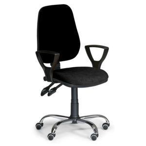 Kancelárska stolička COMFORT s podpierkami rúk, čierna