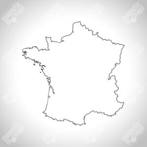 Magnetická mapa Francúzska, slepá (pozinkovaný plech) 67 x 67 cm