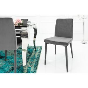 Dizajnová stolička Neapol, sivý zamat
