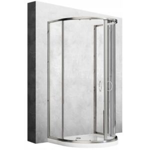 REA - Romance 3 sprchový kút 90 x 100 x 195 cm + sprchová vanička, chrómový profil / číre sklo, KPL-00951