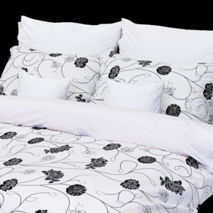 Stanex Luxusné obliečky 100% Bavlna Astra čierno-biela 240x220/2x70x90 cm
