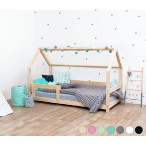 Benlemi Detská posteľ domček Tery s bočnicou 120x180 cm Farba: Transparentná vosková lazura matná