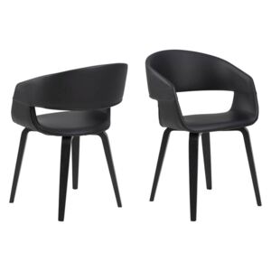 Dizajnová stolička Nere, čierna-breza
