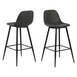 Dizajnová barová stolička Nayeli, antracitová a čierna -