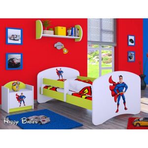 Detská posteľ bez šuplíku 180x90cm SUPERMAN - zelená