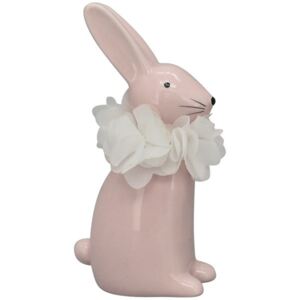 Ružový keramický králiček - 7 * 4 * 13 cm