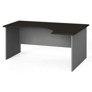 Rohový kancelársky pracovný stôl, zaoblený 160x120 cm, wenge, pravý