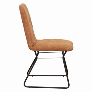 2 kusy, stolička, hnedá látka s efektom brúsenej kože/čierny kov, ALMIRA