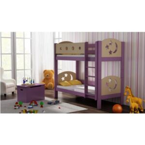 Poschoďová postel' Pina 180/80 cm fialová