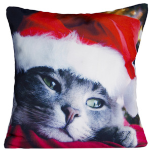 Vianočná obliečka na vankúš CAT, Rozmer: 40x40 cm