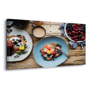Obraz na plátne - Berry Breakfast 4 x 30x80 cm