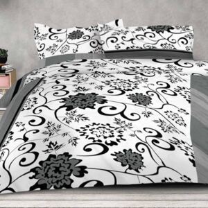 XPOSE® Bavlnené obliečky na dve postele SALMA - čierna/biela