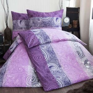 XPOSE® Bavlnené obliečky na dve postele ORNELA 2 - fialová