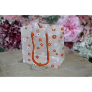 Oranžová kvetinková darčeková taška 11cm