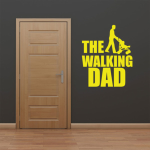 GLIX The walking dad - nálepka na stenu Žltá 60x75 cm