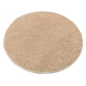 Vopi koberce akcia: 80x80 cm Kusový guľatý koberec Color shaggy béžový - 80x80 kruh cm