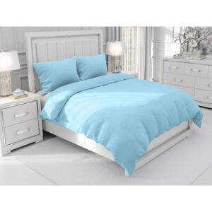 Bavlnené jednofarebné posteľné obliečky Moni MO-008 Ľadové modré Jednolôžko 140x200 cm