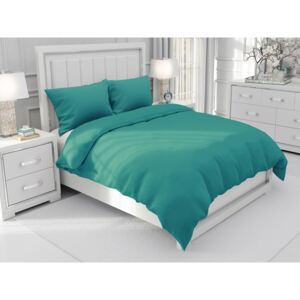 Bavlnené jednofarebné posteľné obliečky Moni MO-015 Tyrkysové Predĺžené 140x220 cm