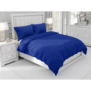 Bavlnené jednofarebné posteľné obliečky Moni MO-019 Tmavo modré Predĺžené 140x220 cm