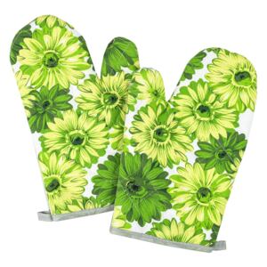 Jahu Chňapka Kvety zelená, 28 x 18 cm, sada 2 ks