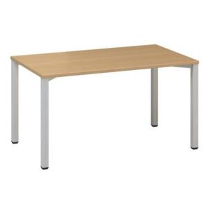 Konferenčný stôl Alfa 420 so sivým podnožím, 140 x 80 x 74,2 cm, rovné vyhotovenie, dezén buk