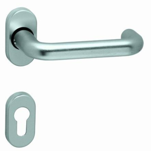 Dverové kovanie MP Coslan-R ovál (F9) - PZ kľučka-kľučka otvor na cylindrickú vložku/F9 (hliník nerez)