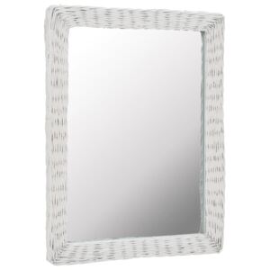 Zrkadlo s prúteným rámom biele 60x80 cm