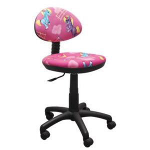 MAXMAX Dětská otočná židle KIRA - PONÍK růžová