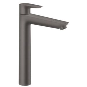 Vysoká umývadlová batéria Hansgrohe Talis E s výpusťou kartáčovaný černý chrom 71716340