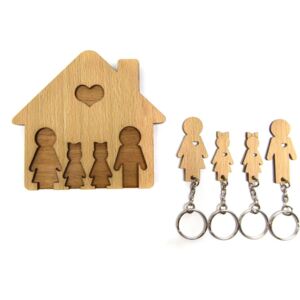 Domček so sadou kľúčeniek MIMI - rodičia a 2 dcéry