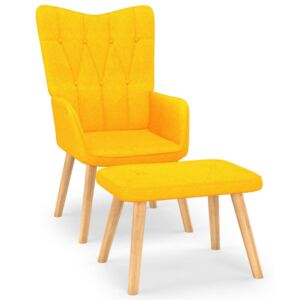 Relaxačná stolička s podnožkou 62x68,5x96 cm horčicová látková