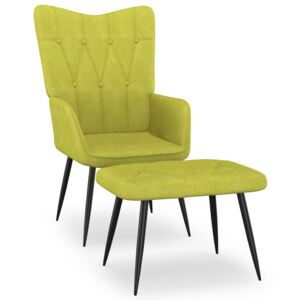 Relaxačná stolička s podnožkou 62x68,5x96 cm zelená látková