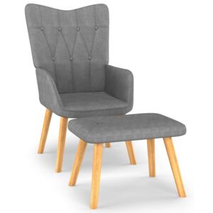Relaxačná stolička s podnožkou 62x68,5x96 cm tmavosivá látková