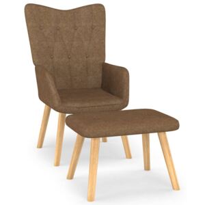 Relaxačná stolička s podnožkou 62x68,5x96 cm sivohnedá látková