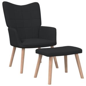 Relaxačná stolička s podnožkou 62x68,5x96 cm čierna látková