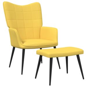 Relaxačná stolička s podnožkou 62x68,5x96 cm horčicová látková