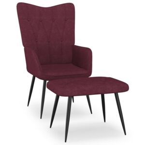 Relaxačná stolička s podnožkou 62x68,5x96 cm fialová látková