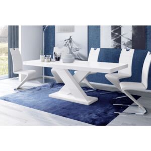 Luxusný jedálenský stôl XENON MAT (biela matná/biela/biela matná) DOPRAVA ZADARMO