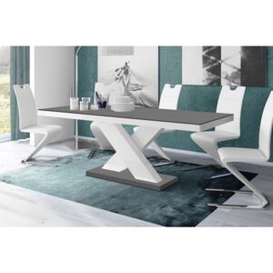 Luxusný rozkladací jedálenský stôl XENON MAT (šedá matná / biela / šedá matná) DOPRAVA ZADARMO