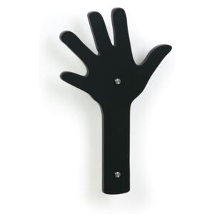 Drevený designový vešiak, čierna ruka
