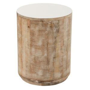 Stolík hnedý biely drevený rustikálny TOASTED ALMOND