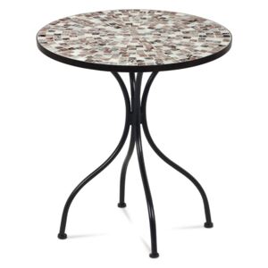 Kovový stôl s mozaikou na doske