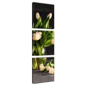 Obraz na plátne Krémové tulipány 30x90cm 1392A_3V